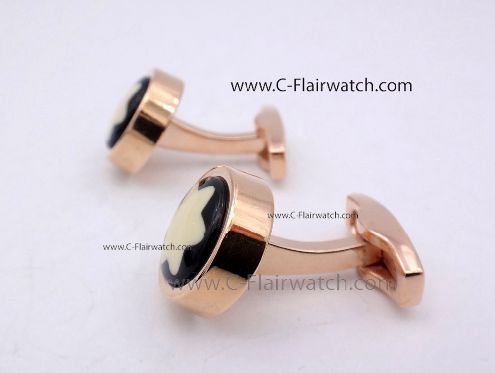 Classic Mont blanc Cufflinks Replica Rose Gold & Black